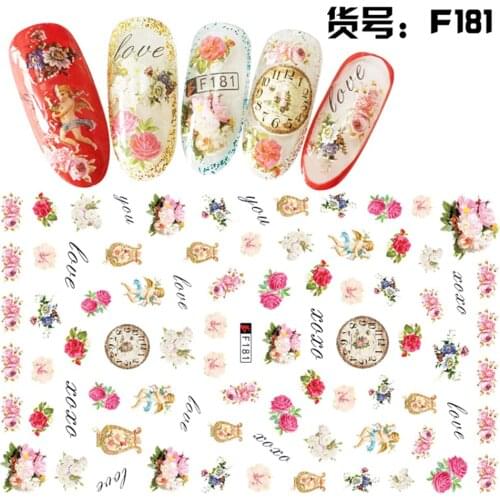 1 sheet Mixed design thin adhesive beauty summer nail decals Nail Art decorations Stickers nail supplies tool F180-184