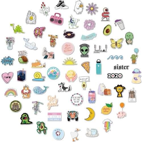 75pcs 100% Vinyl Cute Nature VSCO Girl ins Stickers for Luggage Waterproof Aesthetic Stickers for Girls Toys for Laptop Phone
