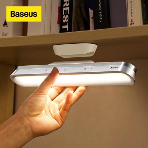 Baseus Desk Lamp Hanging Magnetic LED Table Lamp Chargeable Stepless Dimming Cabinet Light Night Light For Closet Wardrobe