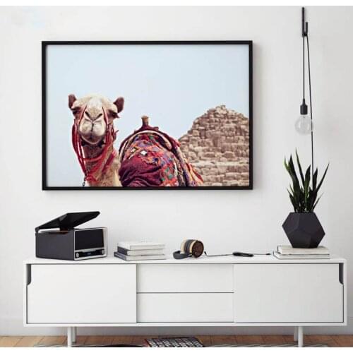 Desert Landscape Animal Camel Canvas Painting Wall Art Nordic Posters and Prints Wall Pictures for Living Room Decoration