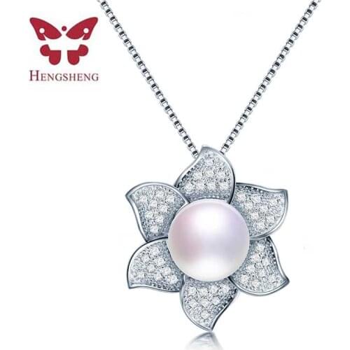 HENGSHENG Hot Sale Flower Natural Freshwater Mother Of Pearl Pendants, 10-10.5mm AAAA Pearl Necklace, Fine Jewelry