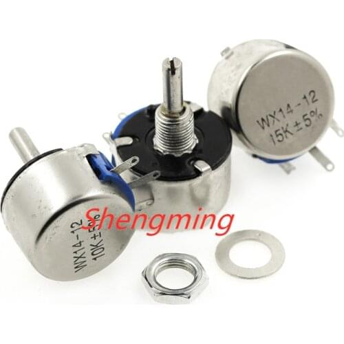 5pcs WX14-12 1K 1K5 2K2 3K3 4K7 5K1 20K 10K 15K 6K8 22K 100R 220R 330R 470R 560R 680R Single-turn wirewound potentiometer