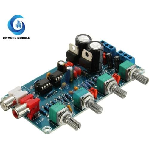 NE5532 Preamp Preamplifier Tone Board Module Treble Midrange Bass Volume Control DIY Kits AC 12V Stereo Audio Amplifier Module