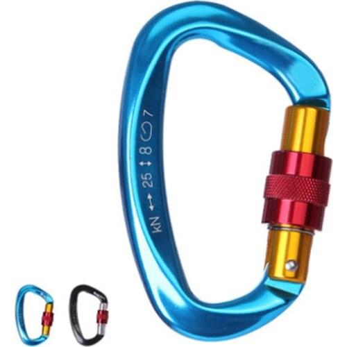 Professional Rock Climbing Carabiner 25K Lock D-shape Safety Buckle Outdoor Hiking Protection Equipment Carabiner Equipment