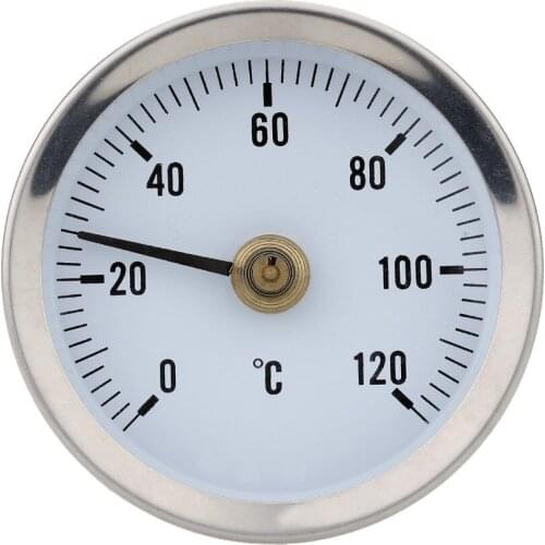 Industrial 0~120C 63mm Dial Stainless Steel Clip-on Spring Temperature Test Gauge Thermometer Bimetal Surface Pipe Thermometer