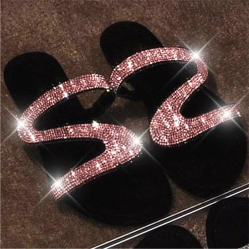 2021 Women Summer fashion Flat Bling Slippers Transparent Soft Shoes Female Flip Flops Sandals Outdoor Beach Ladies Slides