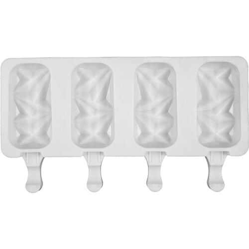 Silicone Ice Cream Mold DIY Homemade Popsicle Moulds Freezer 4 Cell Big Size Ice Cube Tray Popsicle Barrel Makers Baking Tools