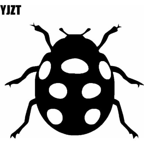 YJZT 12CM*9.8CM Lady Bug Car Sticker Vinyl Decal Beautiful Decor Black/Silver C19-0158