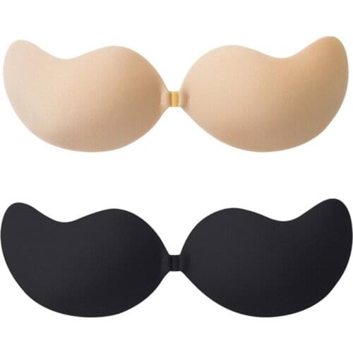 Women Fruit Shape Cup Invisible Sticky Bra Push Up Backless Strapless Bralette Underwear Front Closure Self-Adhesive Silicone