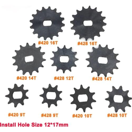 BM1418ZXF 9T 10T 12T 14T 16T 420 428 Electric Tricycle Sprocket for Chain Drive Bicycle Motorcycle Gear Brushless DC Motor Pinio