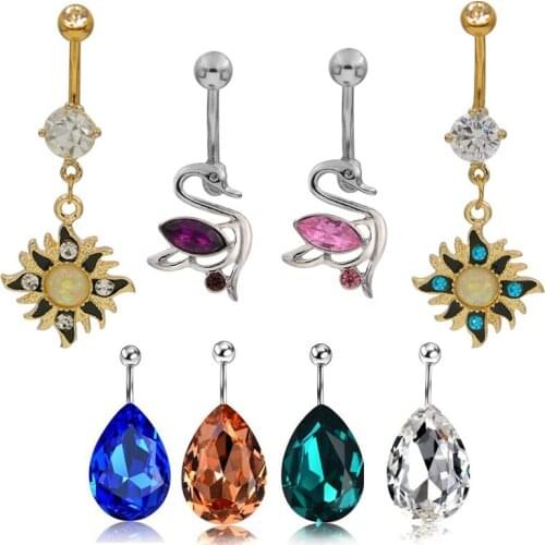 1Pc Sexy Factory Price Anti Allergy Simple Lounger Titanium Earrings Ear Nail Belly Button Rings Navel Piercing Drop Shipping