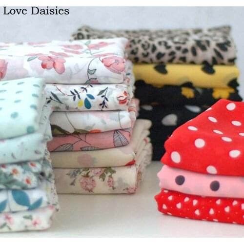 75D Chiffon FLoral Flower Dots Heart 100% Polyester Thin Soft Fabric Textile for Summer Apparel Clothing Dress Shirt Blouse
