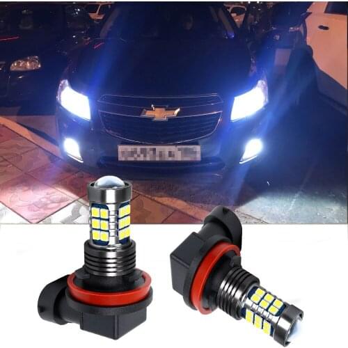 2PCS H11 LED For Chevrolet Camaro 2012 Fog Lights Bulb 3030SMD 1200LM 6000K White Car Driving Running Lamp Auto Leds Light 12V