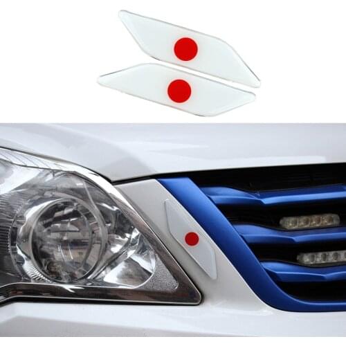 2Pcs/Set Car-Styling 3D Aluminum JAPAN Flag Leaf Side Emblem Badge Decal Car Stickers For TOYOTA HONDA MAZDA SUBARU