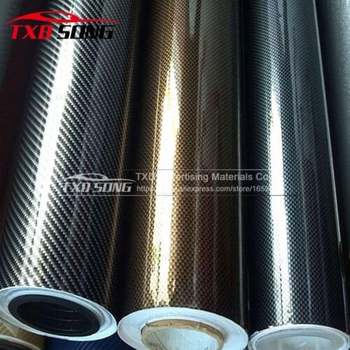 10/20/30/40/50/60x152CM/LOT 3 Designs 2D carbon Glossy Carbon Fiber Vinyl Film Auto Wrapping Vinyl Wrap Film for Car decoration
