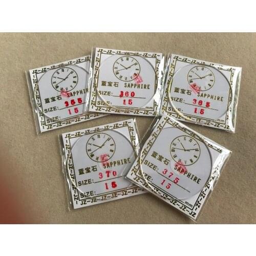 2x FLAT 1.5MM ROUND SAPPHIRE WATCH CRYSTAL GLASS FROM 35.5~37.5MM Free Shipping