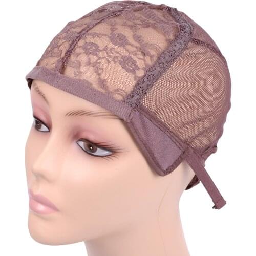 5pcs Brown Wig Caps for Making Wigs with Adjustable Strap on the Back Weaving Cap Glueless Wig Caps Good Quality Hair Net Black