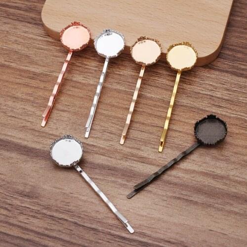 500pcs Metal Hairpins Base Bezel tray Cameo Blanks Hair Stick Girl Hair Clip Hair Clip Set Hair Accessories Jewelry Wholesale