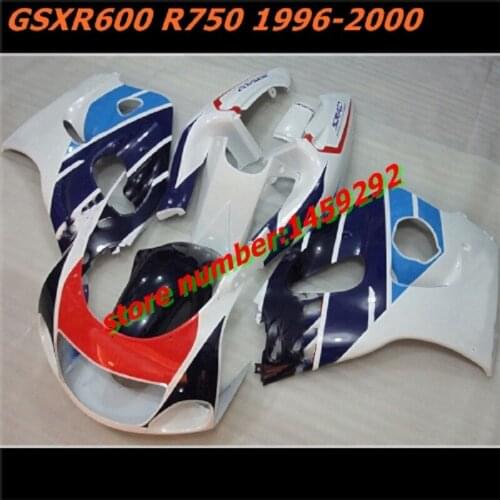 Advanced Blue white Fairing for A GSXR600 750 96-00 GSX-R600 750 1996-2000 GSX-R600 GS-R750 96 97 98 99 00