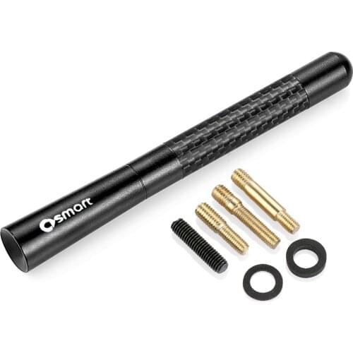 High quality 12cm 4.7 inch Black Short Carbon Fiber Car Radio fm Antenna antena fit for Benz Smart Fortwo