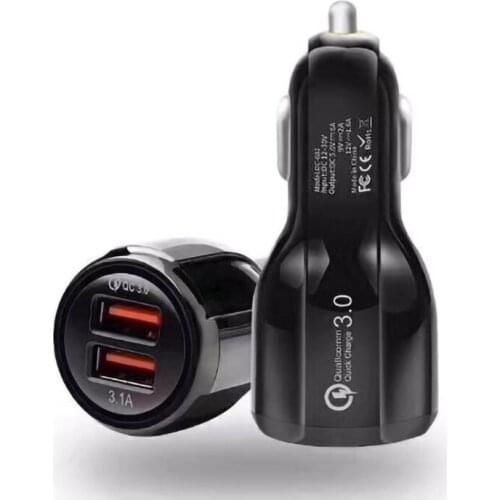 2 USB Ports 12V-24V Fast Charging Adapter In Car Quick Charger High Current Universal QC3.0 Car Lighter Port Charger Adapter