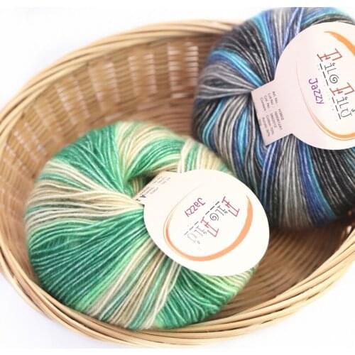 Free Shipping 50g/ball 70% Cotton Yarn 30% Acrylic Soft Colorful Section Dyed Yarn Handmke Babys Outfit Shoes Scarf Gloves