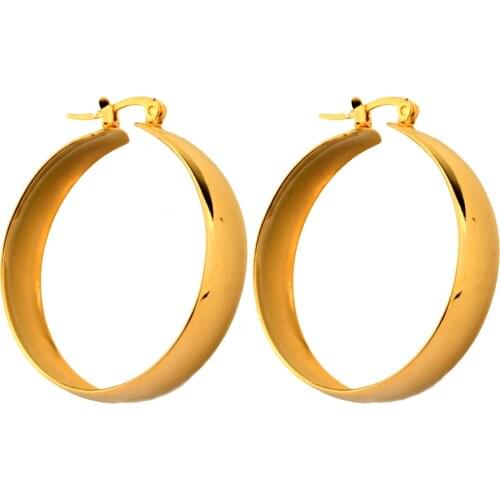BTEN 2021 Fashion Minimalist Large Circle Geometric Round Big Stainless Steel Hoop Earrings For Women Girl Wedding Party Jewelry