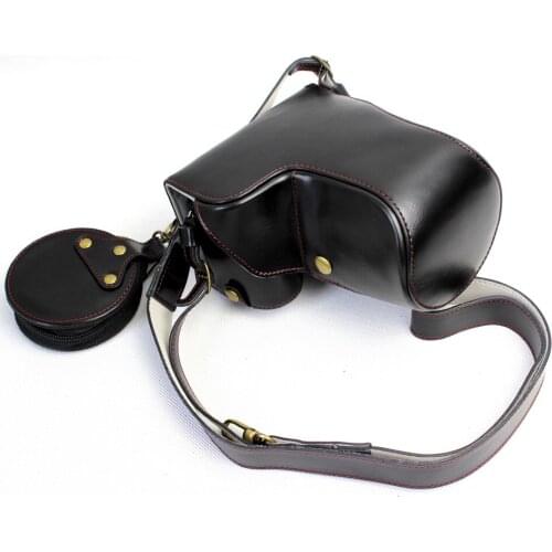 High Quality PU Leather Camera Bag Case For Sony A6500 Camera With 16-70mm or 18-55mm Lens With Bottom Battery Opening