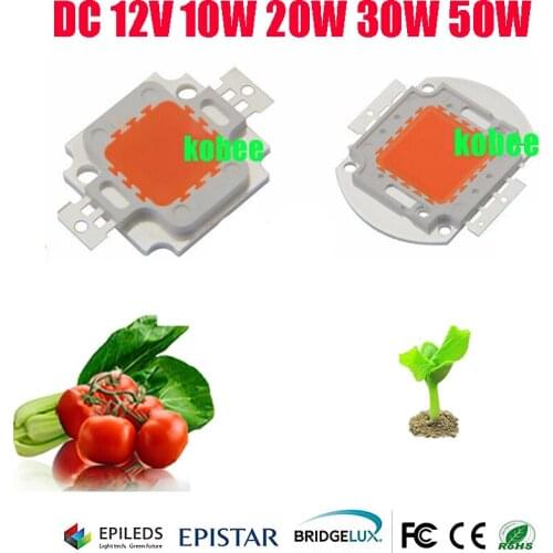 DC12V 10W 20W 30W 50W 400-840NM led grow chip,full spectrum led grow lights for hydroponics