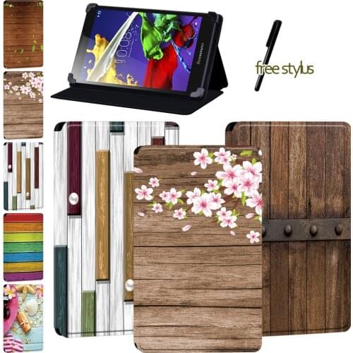 Wood Tablet Cover Case for Lenovo Tab 2 A8/Tab 4(8/8 Plus/10 /10 Plus)/Tab 3(7 Essential/10.1)/Tab 2 A7-10/Tab 2 A7-10F/A10-70
