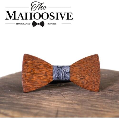 Wood Wooden Bow Tie for Man Wedding Butterfly Design Necktie Mahoosive Gravata Plaid Fashion Solid Bamboo Fiber,cotton Adult