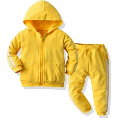 Tem Doger Spring Autumn Children Clothes Set kids Zipper Hooded Tracksuits Toddler Coat+Pant 2Pcs Suits Little Child Sports Wear