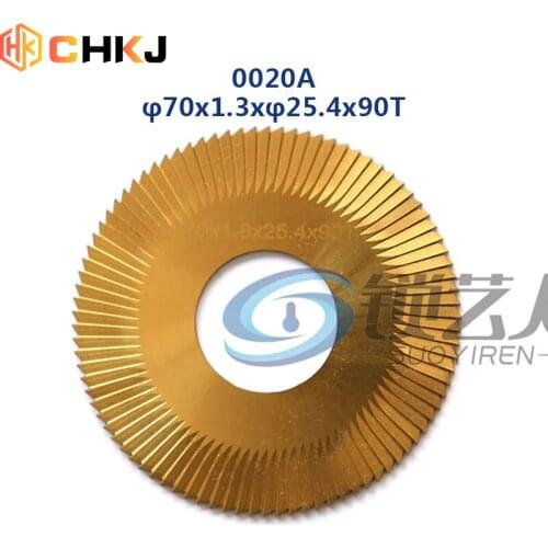 CHKJ 0020A-TiN 70x1.3x25.4x90T For Wenxing Key Cutting Machines 100C,100D,100E,100E1,100F,100F1 Milling Cutter Key Cutting Blade