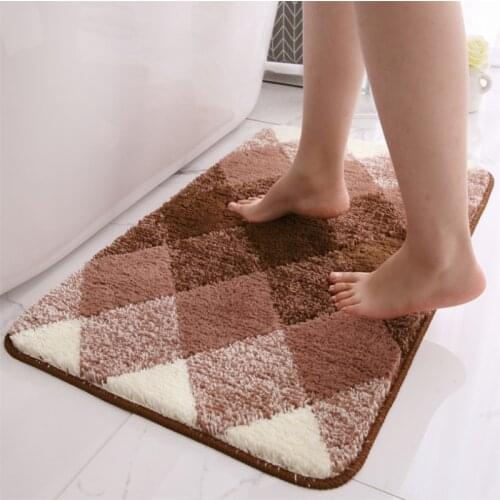 Gradient Flocking Home Floor Mats Carpets Household Toilet Bathroom Anti-slip Mats Water-absorbing Foot Pads Home Decoration Rug