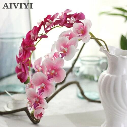 11 Heads 72cm artificial flower Phalaenopsis latex silicon real touch big orchid orchidee wedding high quality single pcs
