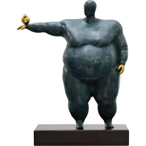 Creative Desktop Entrance Decoration Office Opening Gifts Home Character Sculpture Entrance Lucky Pure Copper Ornaments