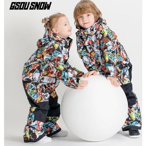 New Product Ski Suit Children Men And Women Thickened Warmth And Waterproof One-piece Snowboard Set