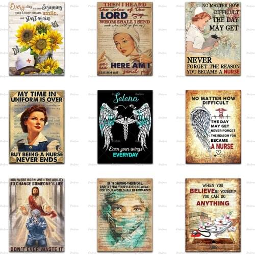 Nurse God Is With Her She Will Not Fall Nurse Poster/Gift For Nurse/Living Room Decoration Wall Art Prints Home Decor Canvas