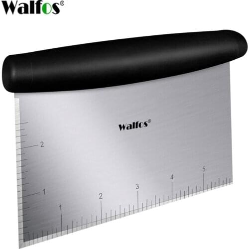 Walfos Multi-Purpose Stainless Steel Scraper & ChopperDough Scraper Pizza Dough Cutter Kitchen Tools