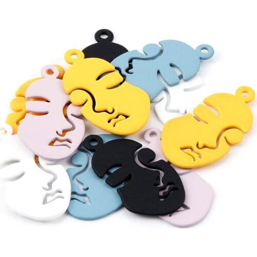 Single hole hollow paint face makeup modeling diy handmade materials earrings necklace pendant used to make jewelry accessories