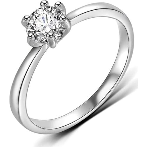 Fashion Classic Women Crystal Zircon Ring Gold Color Unique Statement Finger Ring Shellhard Wedding Jewelry Anniversary Gift