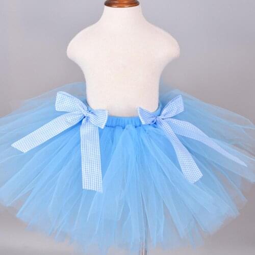 Solid Blue Fluffy Tutu Skirt For Baby Birthday Party Tutus Kids School Dance Performance Ballet Skirt Newborn Photo props 0-12Y