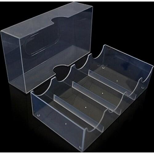 36PCS Plastic Square Poker Chip Tray/Box Transparent Chips Box With Cover Casino Game Chips BOX