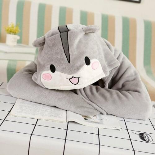 Plush blanket 1pc super cute lovely hamster cloak tippet shawl soft flannel office rest toy baby girl gift