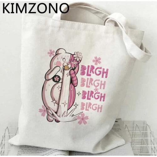 Danganronpa shopping bag shopping jute bag shopper tote handbag bag jute string sacola reciclaje sac toile