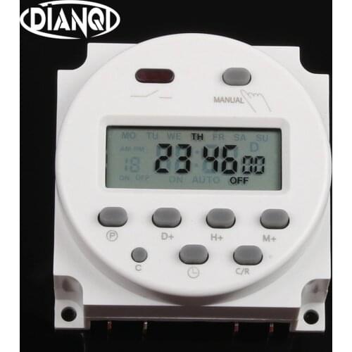 BIG LCD 1.6 Inch Digital 220V 230V AC 7 Days Programmable Timer Switch With UL Listed Relay Inside And Countdown Time Function