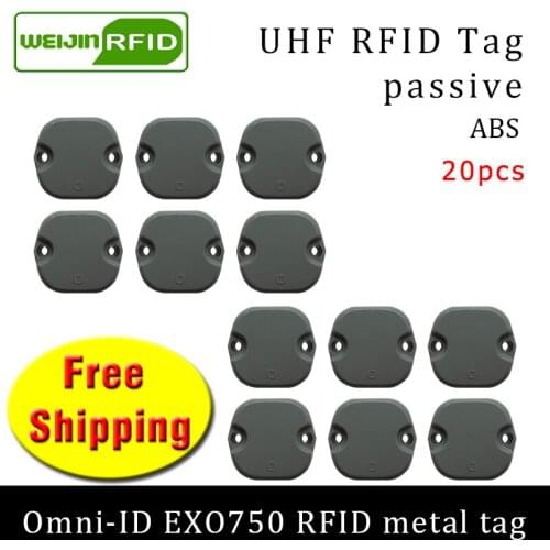 UHF RFID metal tag omni-ID EXO750 915m 868mhz Impinj Monza4QT EPC 20pcs free shipping durable ABS smart card passive RFID tags