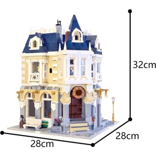 MOC Street Attractions Castle Modern View Costume Shop-Compatible Creative Building Block Model Educational brick Childrens Toy