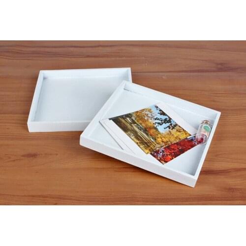 1PC High Quality Zakka grocery wood desktop cosmetics Postcard storage box white solid wood plate 20x20cm JL 0920