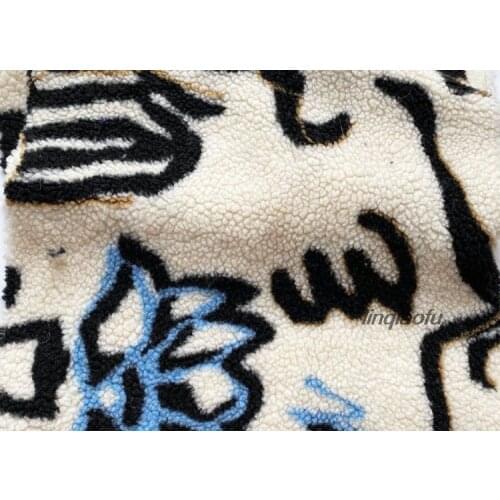 Spot jacquard polar fleece lamb wool coat plush garment fabric
